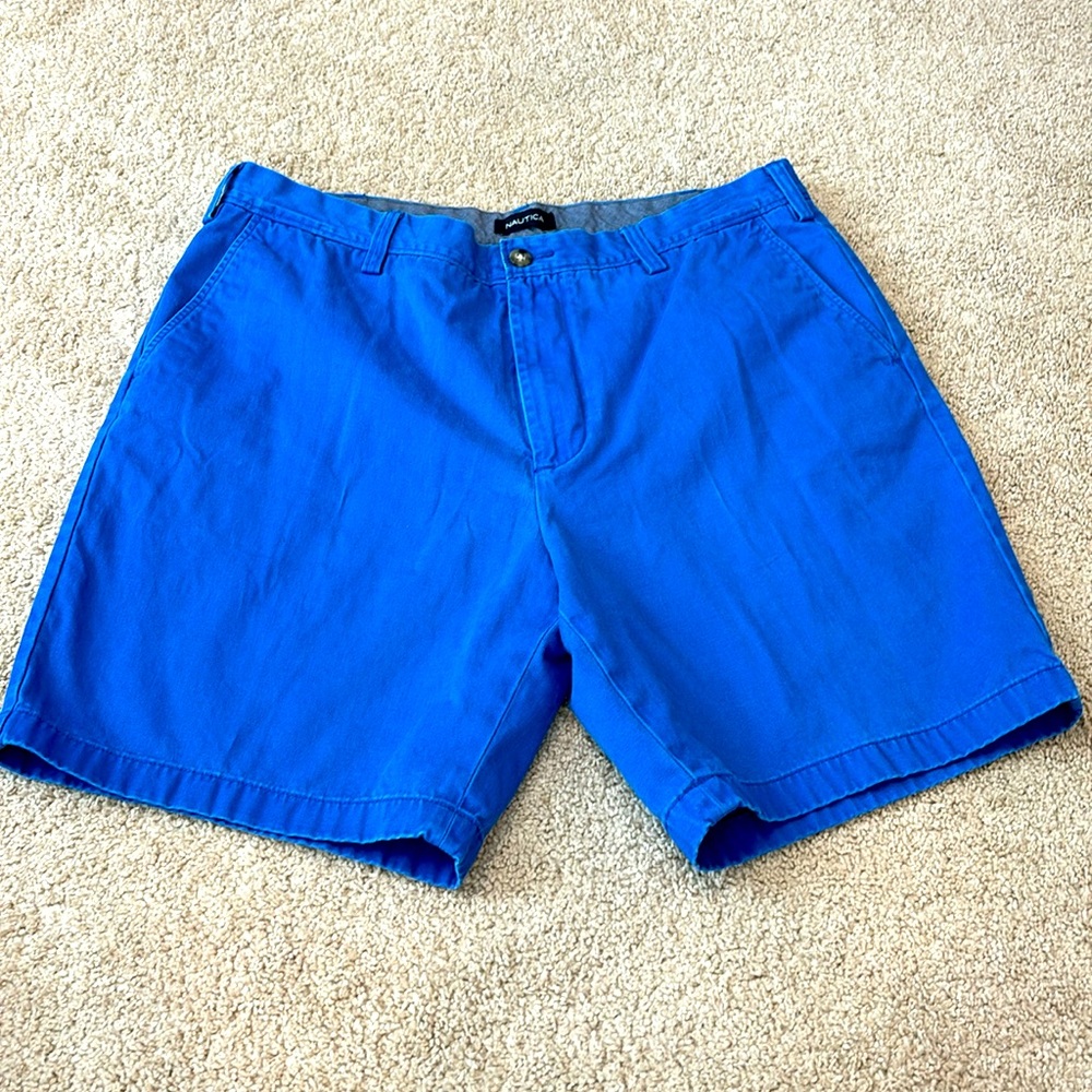 Nautica Coastal 🌊Men’s Ocean Blue Khaki DECK Shorts Size 38